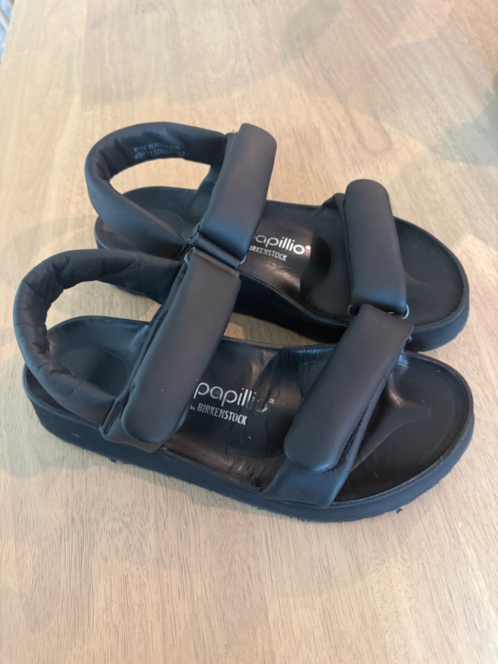 Birkenstock Black Papillio Padded Two-Strap Sandals